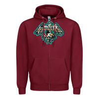 Burgundy western thunderbird Zipper Hoodie - RanaPortraitStore