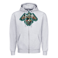 Heather Grey western thunderbird Zipper Hoodie - RanaPortraitStore