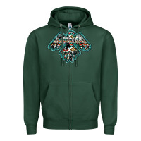 Sports Green western thunderbird Zipper Hoodie - RanaPortraitStore