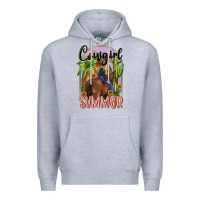 Heather Grey cowgirl summer Premium Hoodie - MaliasSmallBusiness