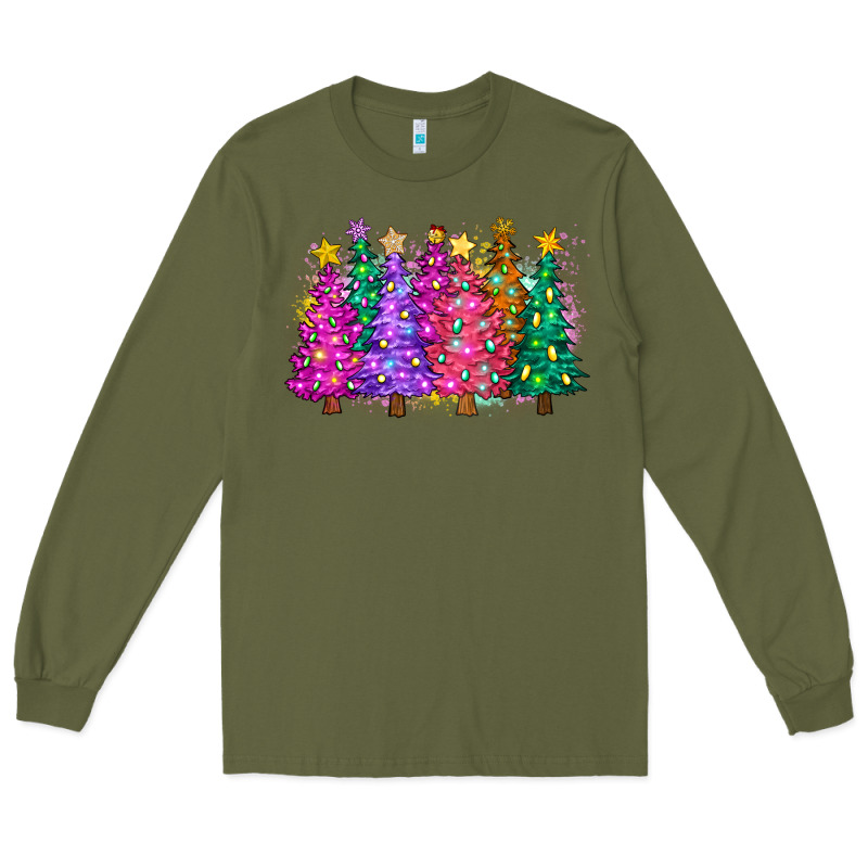 Christmas Trees And Lights Long Sleeve Tee by Zillion Design Studio | Teevron