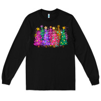 Black christmas trees and lights Long Sleeve Tee - Zillion Design Studio