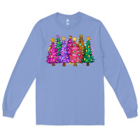 Colony Blue christmas trees and lights Long Sleeve Tee - Zillion Design Studio