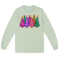 Matcha christmas trees and lights Long Sleeve Tee - Zillion Design Studio