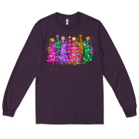 Plum christmas trees and lights Long Sleeve Tee - Zillion Design Studio