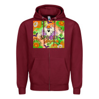Burgundy spooky season Zipper Hoodie - texasbilliewilder