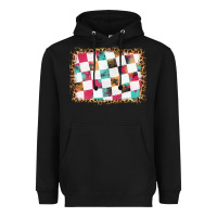 Black race background with leopard frame Heavyweight Hoodie - HRA Design Shop