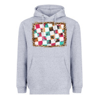 Heather Grey race background with leopard frame Heavyweight Hoodie - HRA Design Shop
