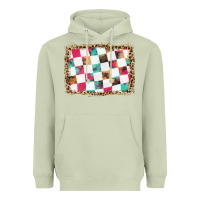 Matcha race background with leopard frame Heavyweight Hoodie - HRA Design Shop
