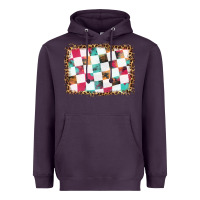Plum race background with leopard frame Heavyweight Hoodie - HRA Design Shop