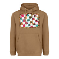 Toasted Coconut race background with leopard frame Heavyweight Hoodie - HRA Design Shop