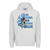 Dove Grey in april we wear blue Premium Hoodie - MaliasSmallBusiness