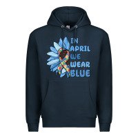 Navy in april we wear blue Premium Hoodie - MaliasSmallBusiness