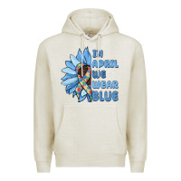 Oatmeal Heather in april we wear blue Premium Hoodie - MaliasSmallBusiness