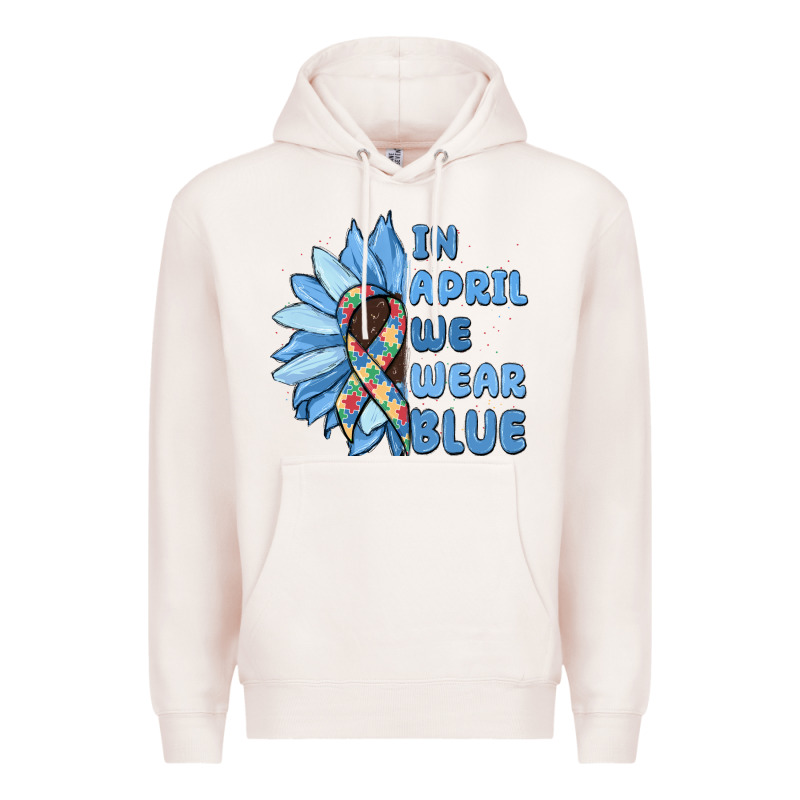 In April We Wear Blue Premium Hoodie by MaliasSmallBusiness | Teevron