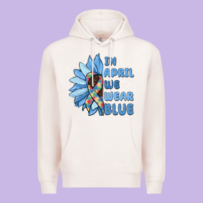 In April We Wear Blue Premium Hoodie Designed By Maliassmallbusiness