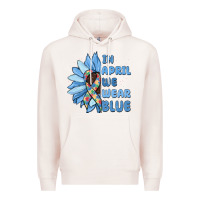 Pale Pink in april we wear blue Premium Hoodie - MaliasSmallBusiness