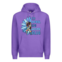 Purple in april we wear blue Premium Hoodie - MaliasSmallBusiness