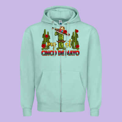 My 1st Cinco De Mayo Zipper Hoodie Designed By Texasbilliewilder