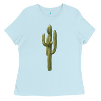 Baby Blue cactus Ladies Tee - BarkalooDesign