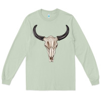 Matcha western bull skull tbw Long Sleeve Tee - texasbilliewilder