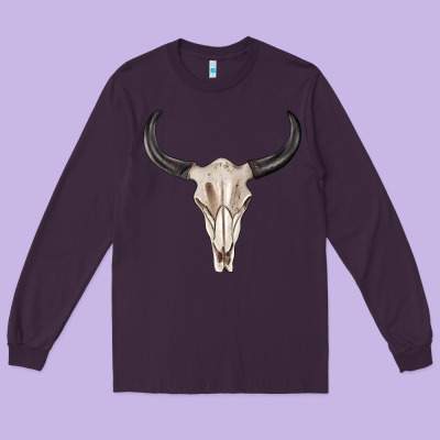 Long Sleeve Tee western bull skull tbw