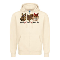 Sandshell peace love shiba inu Zipper Hoodie - RanaPortraitStore