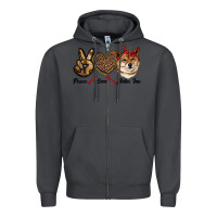 Smoke peace love shiba inu Zipper Hoodie - RanaPortraitStore