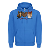 True Royal peace love shiba inu Zipper Hoodie - RanaPortraitStore
