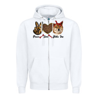 White peace love shiba inu Zipper Hoodie - RanaPortraitStore