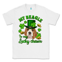 White st.patrick's day my beagle is my lucky charm Classic Tee - RanaPortraitStore