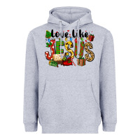 Heather Grey Christmas love like jesus Heavyweight Hoodie - FaDigitalArtStudio