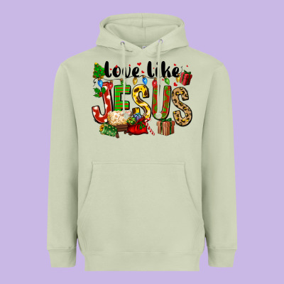 Christmas Love Like Jesus Heavyweight Hoodie Designed By Fadigitalartstudio