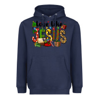 Navy Christmas love like jesus Heavyweight Hoodie - FaDigitalArtStudio