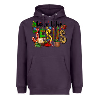 Plum Christmas love like jesus Heavyweight Hoodie - FaDigitalArtStudio