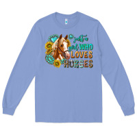 Colony Blue western just a girl who loves horses Long Sleeve Tee - texasbilliewilder