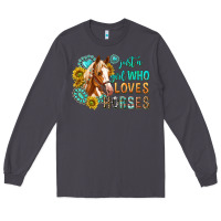 Smoke western just a girl who loves horses Long Sleeve Tee - texasbilliewilder
