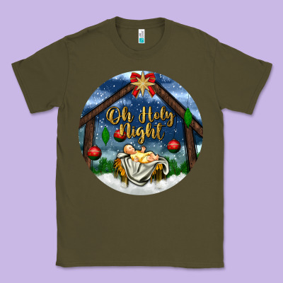 Oh Holy Night Classic Tee Designed By Bundleandbundleshop