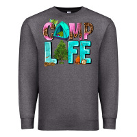 Charcoal Heather camp life Premium Sweatshirt - AdoDesignShop