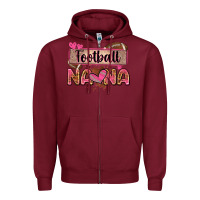 Burgundy football nana with leopard Zipper Hoodie - Zillion Design Studio