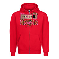 Red football nana with leopard Zipper Hoodie - Zillion Design Studio