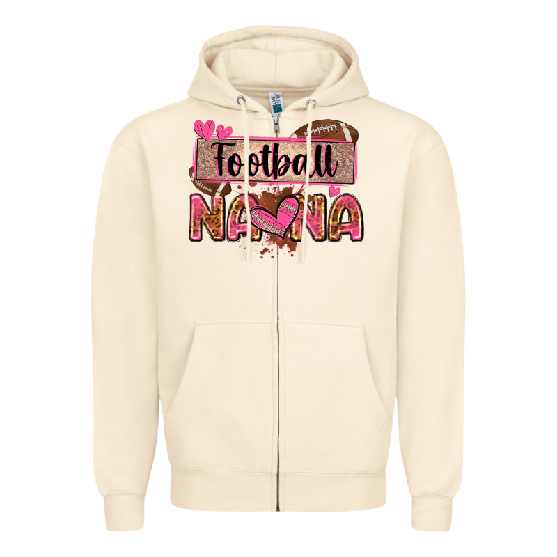 Football Nana With Leopard Zipper Hoodie by Zillion Design Studio | Teevron