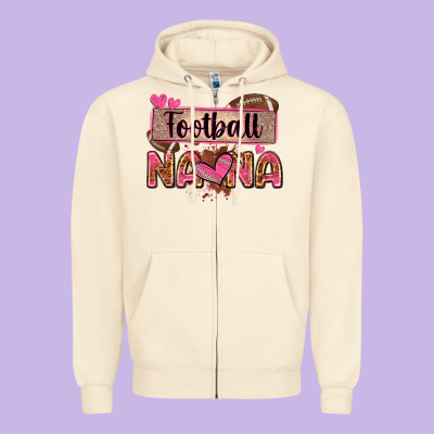 Football Nana With Leopard Zipper Hoodie Designed By Zillion Design Studio