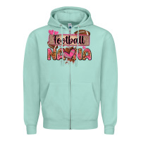 Seafoam football nana with leopard Zipper Hoodie - Zillion Design Studio