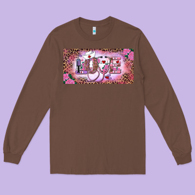 Long Sleeve Tee Valentine's Day Nurse Love