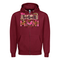 Burgundy football mini with leopard Zipper Hoodie - Zillion Design Studio