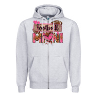 Heather Grey football mini with leopard Zipper Hoodie - Zillion Design Studio