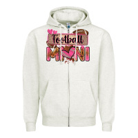 Oatmeal Heather football mini with leopard Zipper Hoodie - Zillion Design Studio