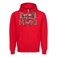 Red football mini with leopard Zipper Hoodie - Zillion Design Studio