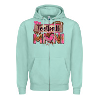 Seafoam football mini with leopard Zipper Hoodie - Zillion Design Studio